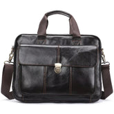 Classic Leather Briefcase with Lock