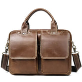 Classic Dual-Pocket Leather Briefcase