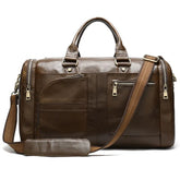Executive Leather Travel Bag with Accessory Pouch