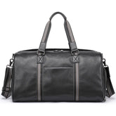 Premium Leather Duffle Bag with Stripe Detail