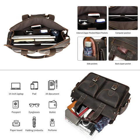 Premium Crazy Horse Briefcase
