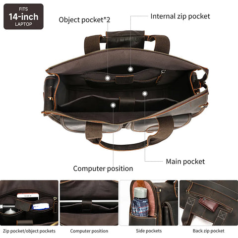 Premium Crazy Horse Briefcase