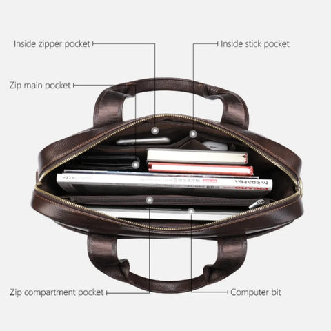 Ultra-Slim Leather Briefcase