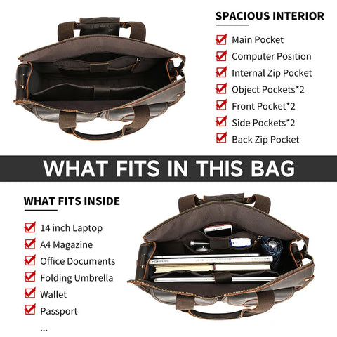 Premium Crazy Horse Briefcase