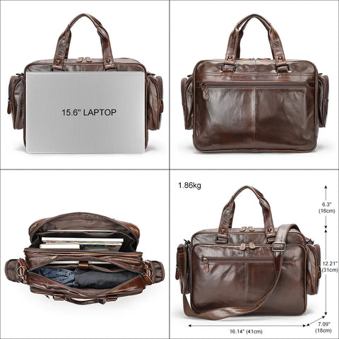 Travel Leather Briefcase 15.6"