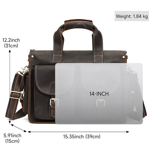 Premium Crazy Horse Briefcase