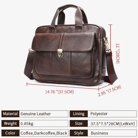 Classic Leather Briefcase with Lock