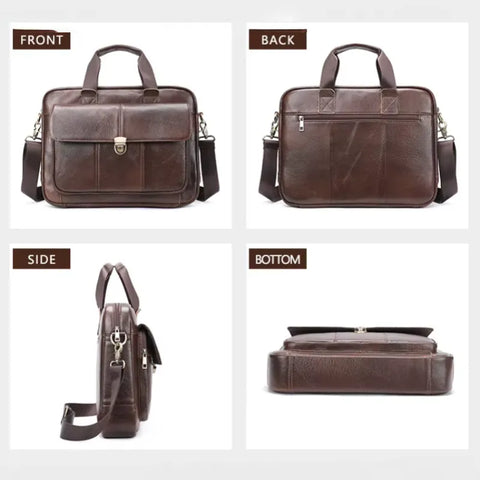 Classic Leather Briefcase with Lock