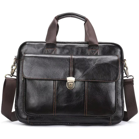 Classic Leather Briefcase with Lock