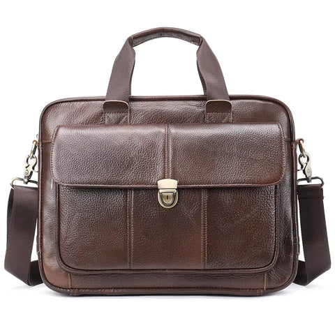 Classic Leather Briefcase with Lock