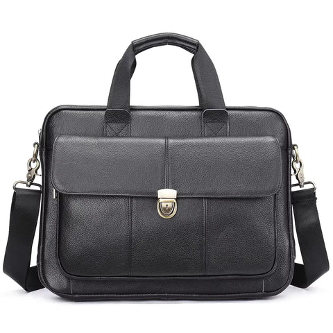 Classic Leather Briefcase with Lock