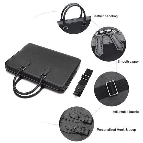 Executive Saffiano Leather Briefcase