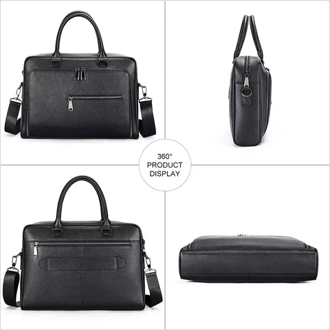 Dual-Zip Leather Briefcase