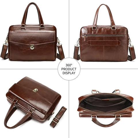 Classic Flap Leather Briefcase