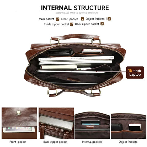 Classic Flap Leather Briefcase