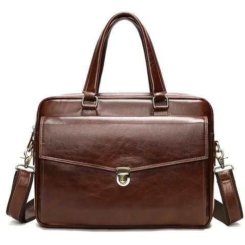 Classic Flap Leather Briefcase
