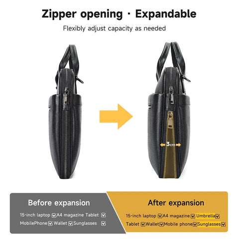 Slim Leather Briefcase