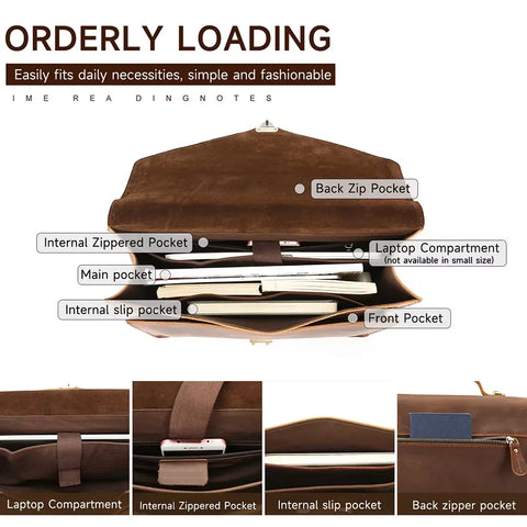 Vintage Envelope Leather Briefcase