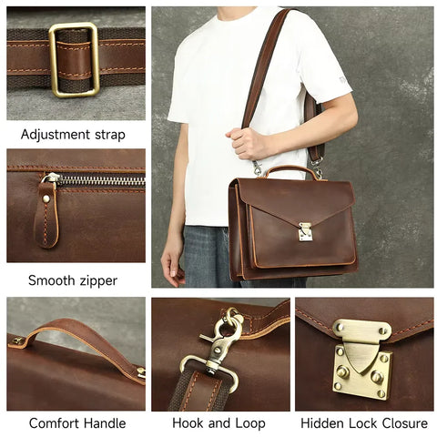 Vintage Envelope Leather Briefcase