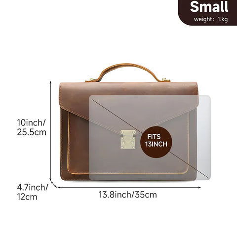Vintage Envelope Leather Briefcase