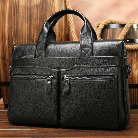 Vintage Dual-Zip Leather Briefcase