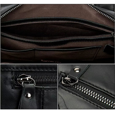 Vintage Dual-Zip Leather Briefcase