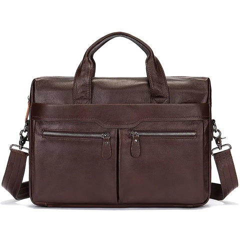 Vintage Dual-Zip Leather Briefcase
