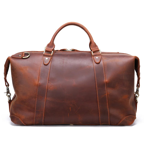 Vintage Leather Weekender Bag