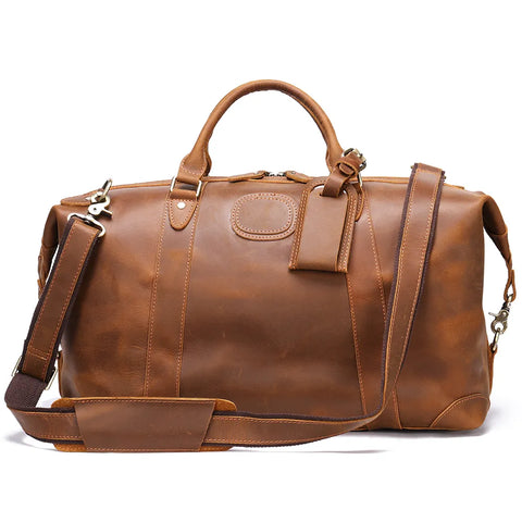 Vintage Leather Weekender Bag