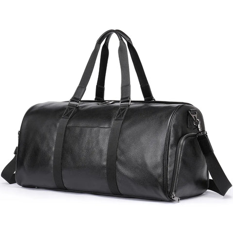 Large Leather Travel Duffle Bag