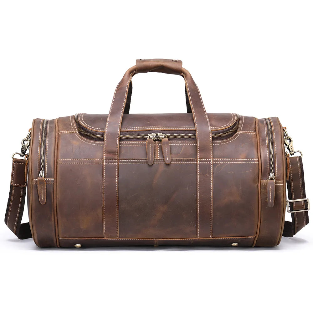 Vintage Leather Travel Duffle Bag - Large (52cm)
