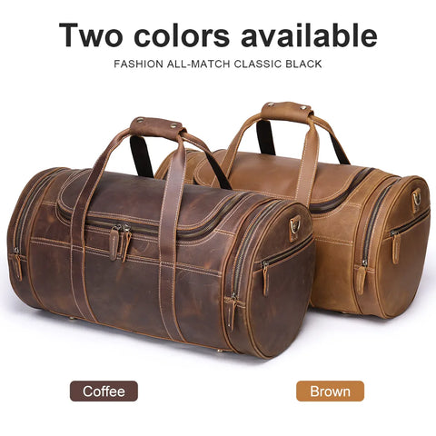 Vintage Leather Travel Duffle Bag - Large (52cm)