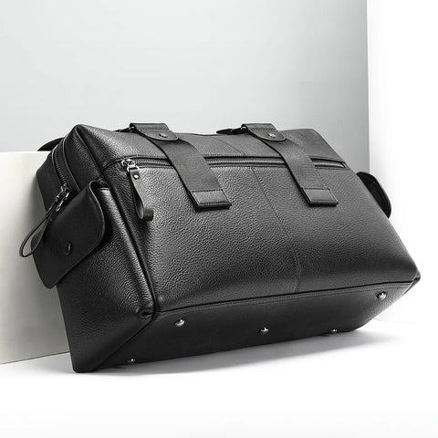 Premium Leather Travel Bag with Wide Straps