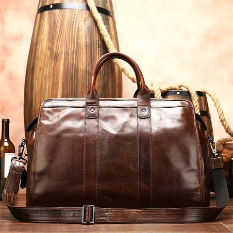 Classic Doctor's Bag Style Leather Travel Bag