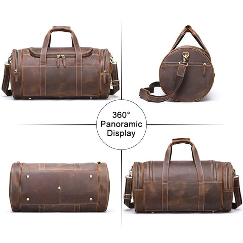 Vintage Leather Travel Duffle Bag - Large (52cm)