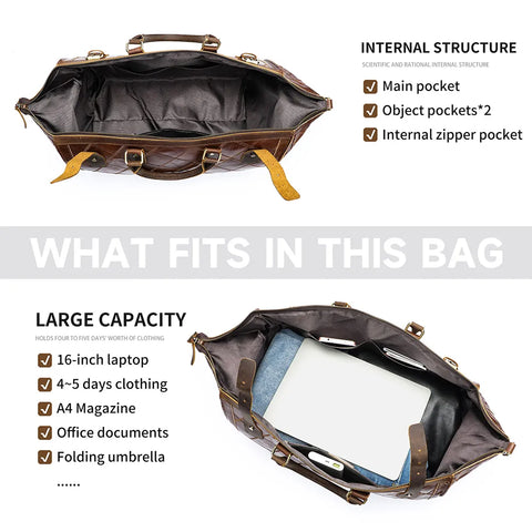 Quilted Patchwork Leather Duffle Bag