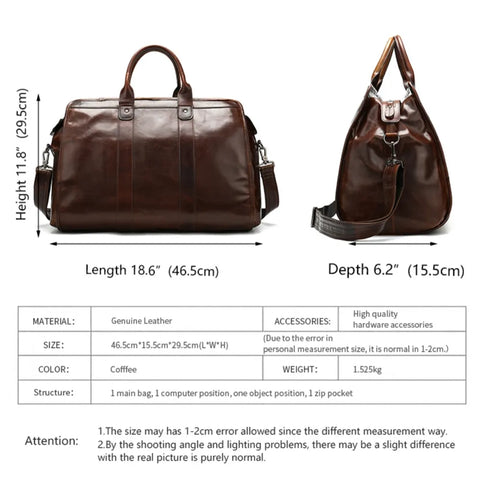 Classic Doctor's Bag Style Leather Travel Bag