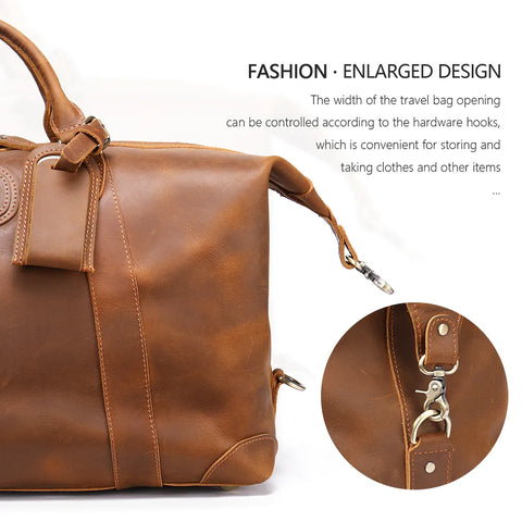 Vintage Leather Weekender Bag