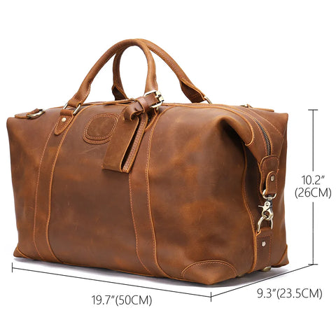 Vintage Leather Weekender Bag