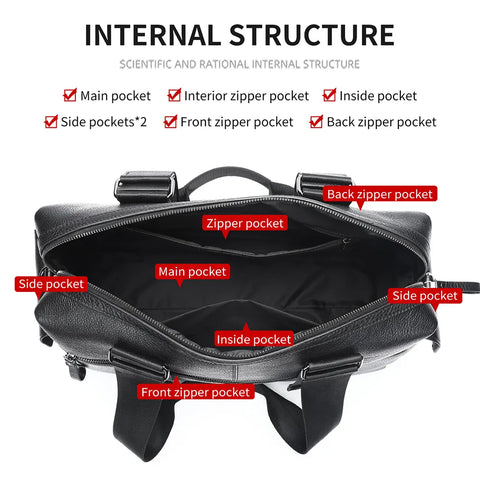 Premium Leather Travel Bag with Wide Straps