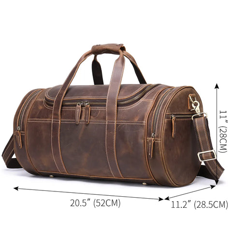 Vintage Leather Travel Duffle Bag - Large (52cm)