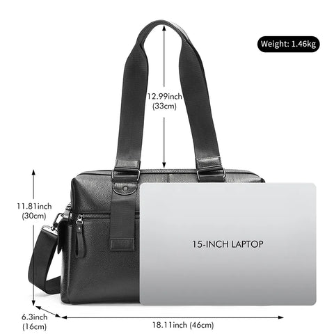 Premium Leather Travel Bag with Wide Straps
