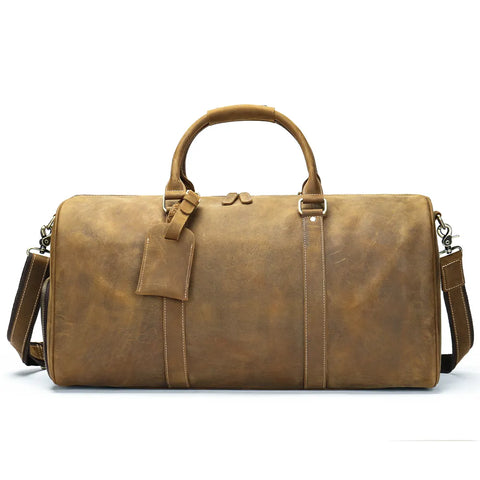 Vintage Crazy Horse Leather Travel Duffle