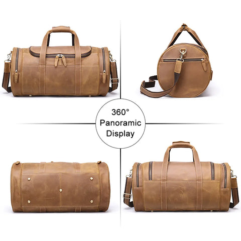 Vintage Leather Travel Duffle Bag - Large (52cm)