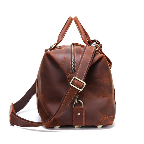 Vintage Leather Weekender Bag