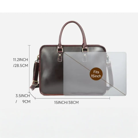 Classic Strap Leather Briefcase