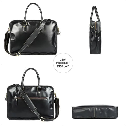 Classic Strap Leather Briefcase