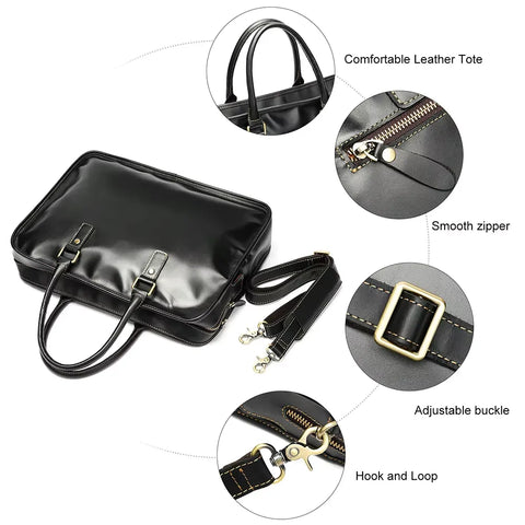 Classic Strap Leather Briefcase