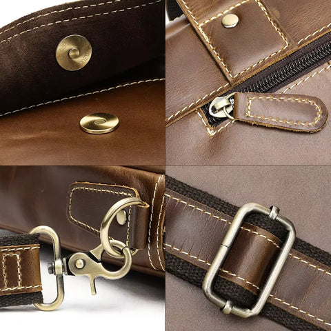 Classic Dual-Pocket Leather Briefcase